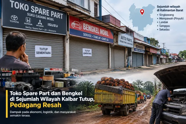 Toko Suku Cadang dan Bengkel di Sejumlah Wilayah Kalbar Tutup, Pedagang Resah